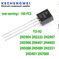 100PCS 2N3904 TO-92 2N2222 2N2907 2N3906 2N4401 2N4403 2N5088 2N5089 2N5551 2N5401 2N7000 NPN Transi