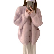 Womens Fuzzy Cardigan V Neck Button Down Oversized Fluffy Coat Fall Winter Casual Long Sleeve Slouch