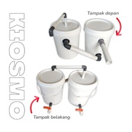 Filter Bucket - Vortex Bio Filter Fish Pond, 2 Chamber Filter 20 Liter Bucket Top Input