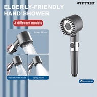 Weststreet 3-Mode High Pressure Handheld Shower Head for Relaxing Shower Experience Silicone Nozzles Filtered Shower Head