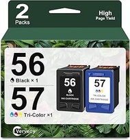 56/57 Ink Cartridges Combo Pack Replacement for Ink 56 C6656AN & 57 C6657AN 2PK Ink Compatible for H