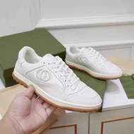 Gucci-style White Leather Flats - Retro Distressed Design | Casual Women’s Shoes