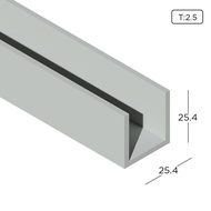 1" x 1" Aluminium Extrusion U Channel Frame Profile Thickness 2.50mm CH0808 ALUCLASS