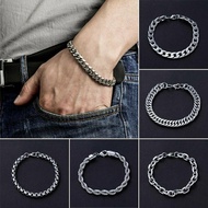 Silver Men's Stainless Steel Cuban Curb Chain Link Bracelet Wristband Bangle NEW
