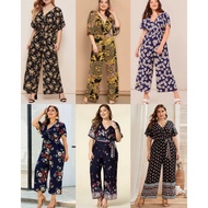Regina Plus size Milky Spandex Jumpsuit Casual Outfit Boho Hawaiian Daily Outfit Office Summer