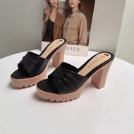 Women's 9cm high heel sandals with cross straps, easy to walk in, hugs the feet (Code 20)