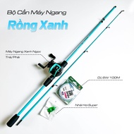 Bộ cần câu lure máy ngang Rồng Xanh tặng kèm dây câu lure và mồi