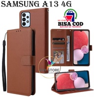 SAMSUNG A13 4G FLIP LEATHER CASE PREMIUM-FLIP WALLET CASE KULIT UNTUK SAMSUNG A13 4G - CASING DOMPET-FLIP COVER LEATHER-SARUNG BUKU HP