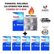 COMBO 6 BOX JIMAT MURAH - PANADOL SOLUBLE LEMON - 6 BOX PACKAGE - DEMAM SELSEMA BERKESAN