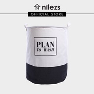 Plan To Wash Laundry Basket/Bag for Clothings, Storage, Black and White, Service Yard, Cleaning