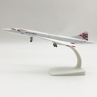 20cm British Airways Concorde Airplane Model Toy Alloy Metal 1/300 Scale Aircraft with Wheels Collec