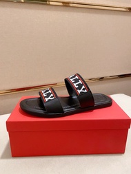 BALLY รองเท้าแตะผู้ชาย รองเท้าแตะแบบคำเดียวที่ใช้งานได้หลากหลาย รองเท้าแตะกลางแจ้งแบบสบาย รองเท้าแตะ