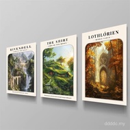 The S-Shire Watercolor H-Hobbiton Hole Bag End Wall Art Canvas Painting Middle Earth| Landscapes Pos
