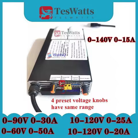 Teswatts V4 Charger 4 Preset Vol 120v 0- 20A 140v 126v 134v Teswatts 0-30A XT60 GX16 Charger