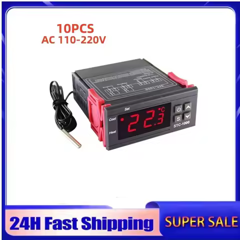 10PCS STC-1000 Digital Temperature Controller STC1000 Thermostat Thermoregulator incubator Relay Hea