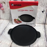 24-26cm Rapido Cast Iron Grill Cast Iron Grill Pan Using Induction Hob