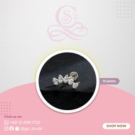 TITANIUM ASTM F-136 5 STONE DESIGN (SILVER)