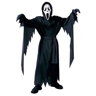 Halloween Horror Ghost Costume for Kids, Scream Ghost Robe with Gloves Boys Girls Halloween Scary Sc