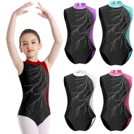 Gymnastics Leotard for Girls Long Sleeve Tumbling Outfit Sparkly Athletic Dance Bodysuit