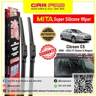 Citroen C5 2008 - 2016 X7 (Sedan & Wagon) 1 Pair MITA SILICONE COATING Aero Front Wiper Blade TWIN S