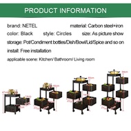 ✼﹊◎NETEL Kitchen Rack Rotatable Storage Rack Corner Storage Rack Kitchen Trolley Cabinet Under Sink