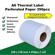 (350pcs/roll)  A6 Thermal Label Sticker Paper for Shipping Label 100*150mm