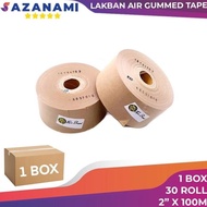 1 Box Gummed Tape 2" X 100M Gummed Paper Craft Tape Tiger Lakban Air