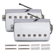Alnico 5 LP Humbucker Guitar Pickup Set Chrome Neck & Bridge Alnico V Pickup Chrome