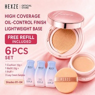 HEXZE Air Cushion Foundation 15g + 15g Refill | High Coverage, Oil-Control Finish, Lightweight Base 