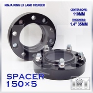 2PCs Wheel Spacer 5-Stud Lug PCD150x5 Ninja Land Cruiser Lexus LX Kereta Tebal Tambah Roda Tayar Tir