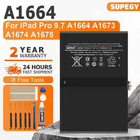 New 7306mAh Replacement Battery For Apple IPad Pro 9.7 Pro97 A1664 A1673 A1674 A1675 Batteria + Free