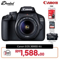 Canon EOS 3000D Kit (EF S18-55 III) Kit DSLR Camera + Bag + 32GB + Cleaning Kit | 3 Years Canon MY Warranty