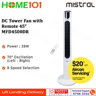 Mistral DC Tower Fan with Remote 45 Inch MFD4500DR