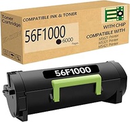K-ZIN 56F1000 Black Toner Cartridge(with Chip) Compatible with Lexmark 56F1000 Toner for MS621 MS321