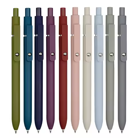 Retro Morandi Retractable Gel ink Ballpoint Pen,Extra Fine Point Black ink Smooth Writing Quick Dry 
