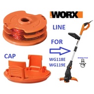 WORX REPLACEMENT SPOOL LINE / COVER CAP NYLON STRING FOR WG119E Grass Trimmer WA0007 WG118E WG119 WG