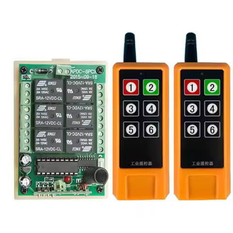 2000m DC12V 24V 6CH Wireless Remote Control LED Light Switch Relay Output Radio RF Transmitter And 4
