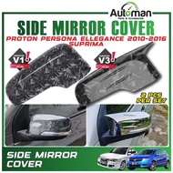 Side Mirror Cover Proton Persona Elegance 2010 - 2015 Door Wing Mirror Cap Carbon Black Forged Matte