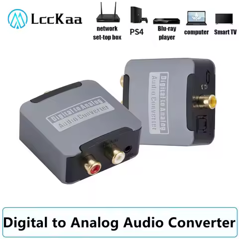 Digital to Analog Audio Converter 192KHz Digital SPDIF Optical to Analog L/R RCA Converter Toslink O