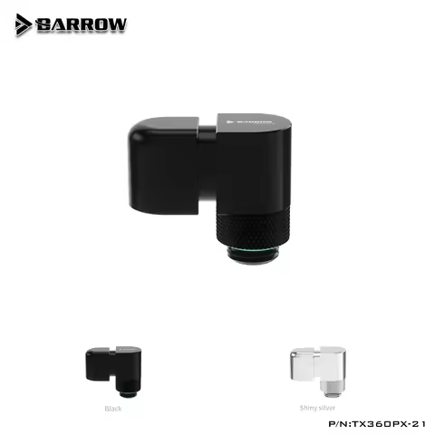 BARROW 360 Degree Rotating Offset Fitting TX360PX-21 PC Water-Cooling Dual Rotation Black/Silver 21m