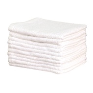 [19 inch] Face Towel, White, Lightweight, Set of 10, 200 g/m², Quick-Dry Absorbent, 100% Cotton, Lon