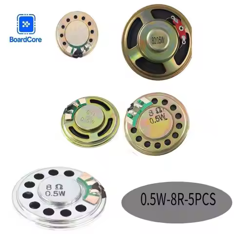 5Pcs 20MM 0.5W 8Ohm Speaker 8Ohm Loudspeaker Iron Shell Speaker Loud Speaker 20/23/28/29/32/36/40/50