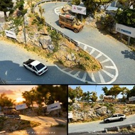 [訂購] 1∶64 場景 日本山路 髮夾彎道 🈶燈 微縮場景模型