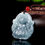 TIMESWIND Natural A-grade Jade Nine Tailed Fox Three-D Pendant Women Necklace with Certificate