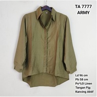 KEMEJA 7777 Plain Linen Double Valve Shirt