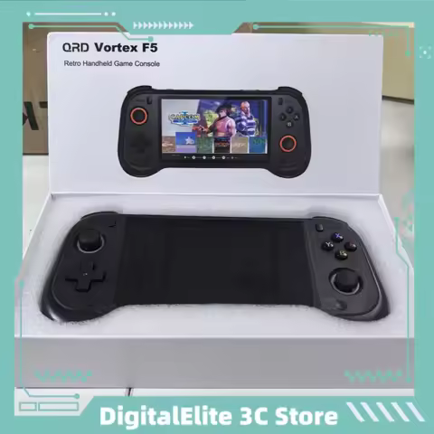 QRD Vortex F5 Retro Handheld Game Console Hall Effect Joystick 5.5 Inch Ips Screen Linux System Led 