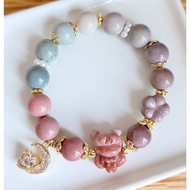 Pastel Macaron Alashan Agate with Sailormoon Alashan Agate Charm