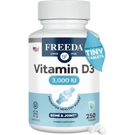 FREEDA Pure Vitamin D3 3000 IU - Higher Daily Power - Bone Health, Joints, Muscles and Immune Suppor