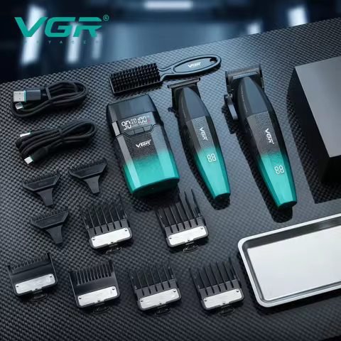 VGR Hair Trimmer Professional 9000 RPM Hair Clipper Cordless Hair Cutting Machine Rechargeable Metal