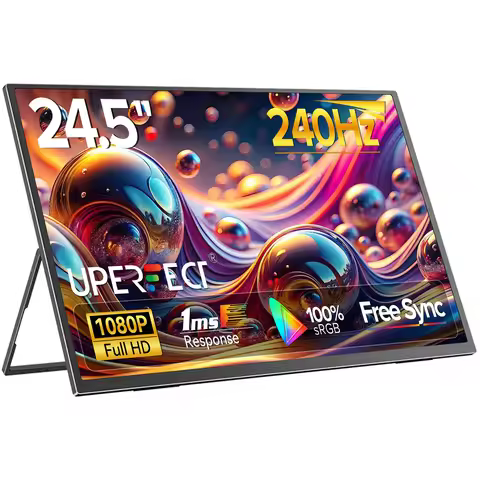 UPERFECT 24.5"240Hz Portable Gaming Monitor 1MS 460Nits 105%sRGB External Second Screen Eye Care Dis